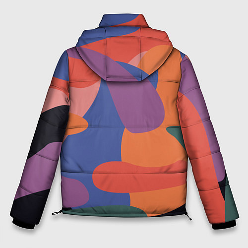 Мужская зимняя куртка Цветные кляксы / 3D-Черный – фото 2