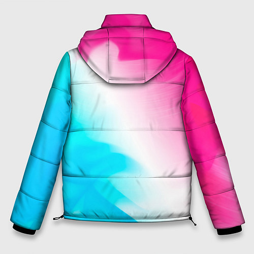 Мужская зимняя куртка GTA 6 neon gradient style вертикально / 3D-Черный – фото 2