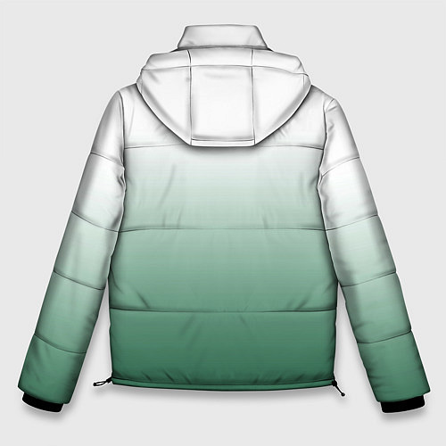 Мужская зимняя куртка Туманный градиент бело-зелёный / 3D-Черный – фото 2