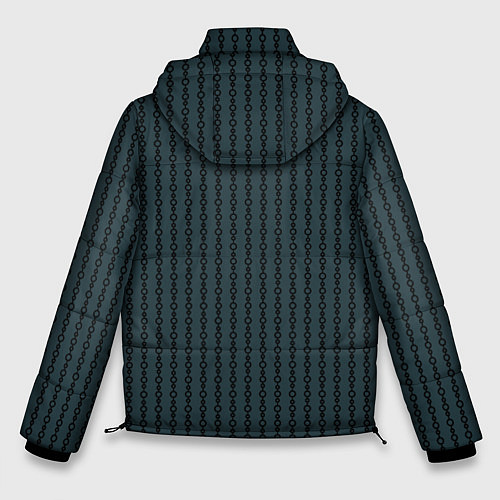 Мужская зимняя куртка Полосы цепочки серо-зелёный / 3D-Черный – фото 2