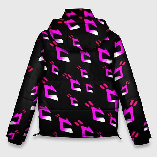 Мужская зимняя куртка JoJos Bizarre neon pattern logo / 3D-Светло-серый – фото 2