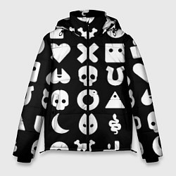 Куртка зимняя мужская Любовь смерть и роботы паттерн, цвет: 3D-черный