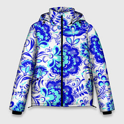 Куртка зимняя мужская Гжель стиль, цвет: 3D-светло-серый