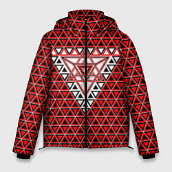 Мужская зимняя куртка Красные и чёрные треугольники