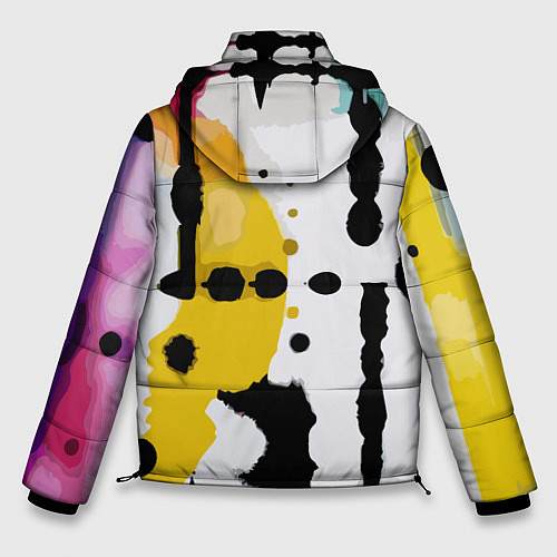 Мужская зимняя куртка Цветная абстракция - минимализм / 3D-Светло-серый – фото 2
