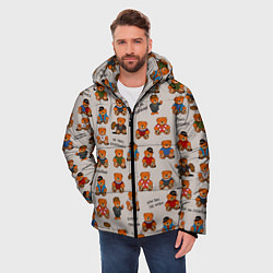 Куртка зимняя мужская Персонажи слово пацана - мишки, цвет: 3D-светло-серый — фото 2