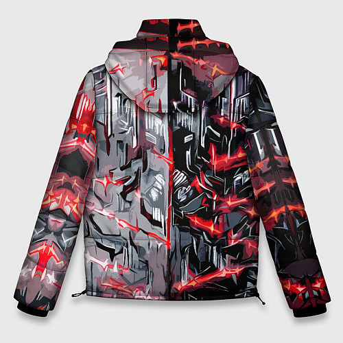 Мужская зимняя куртка Адский доспех в царапинах / 3D-Черный – фото 2