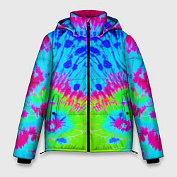 Куртка зимняя мужская Tie-Dye abstraction, цвет: 3D-черный