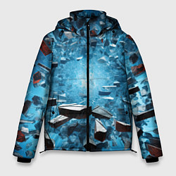 Куртка зимняя мужская Взрыв мелких плит, цвет: 3D-черный