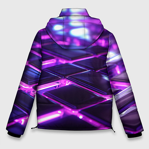 Мужская зимняя куртка Фиолетовая неоновая плитка / 3D-Красный – фото 2