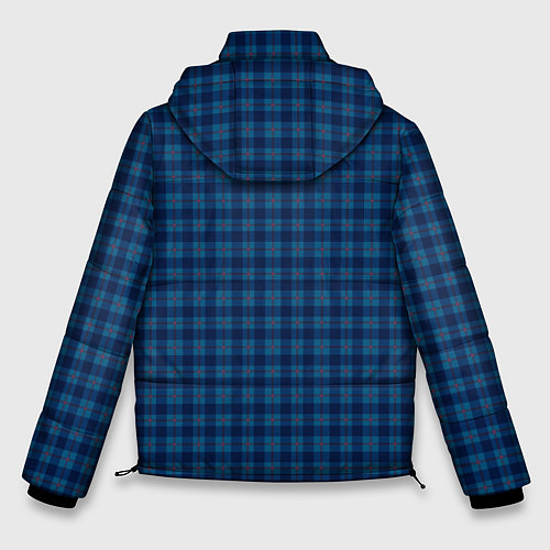 Мужская зимняя куртка Тёмно-синий клетчатый / 3D-Черный – фото 2