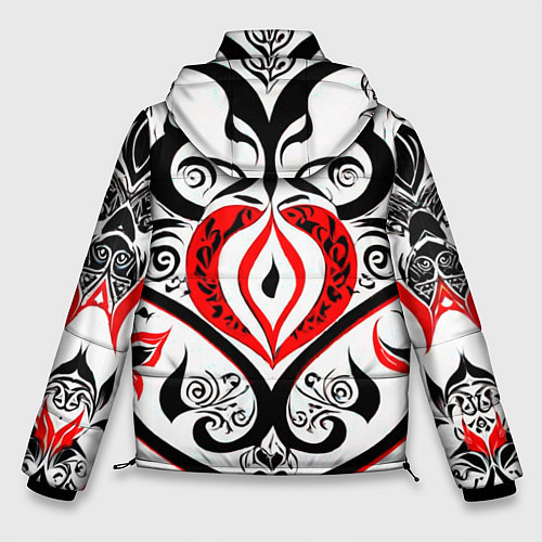 Мужская зимняя куртка Цветные узоры / 3D-Светло-серый – фото 2