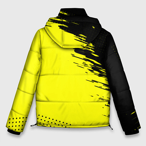 Мужская зимняя куртка Cyberpunk 2077 краски на чёрном / 3D-Светло-серый – фото 2