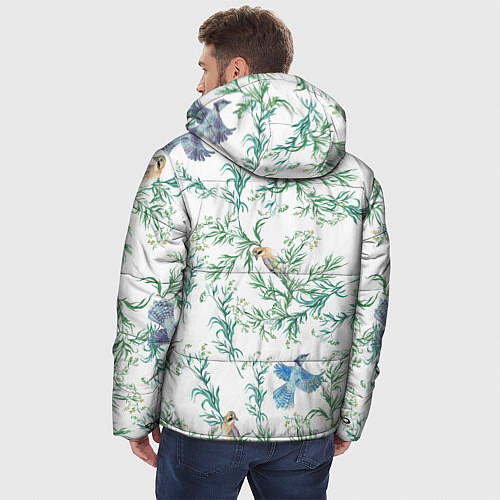 Мужская зимняя куртка Полынь и птицы / 3D-Светло-серый – фото 4