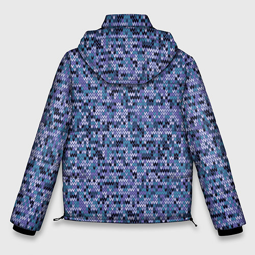 Мужская зимняя куртка Синий узор вязанного трикотажного полотна / 3D-Черный – фото 2