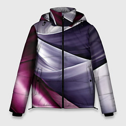 Куртка зимняя мужская Абстрактные волнистые полосы, цвет: 3D-красный