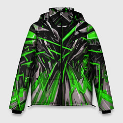 Мужская зимняя куртка Череп и зелёные полосы