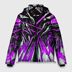Куртка зимняя мужская Череп и фиолетовые полосы, цвет: 3D-красный
