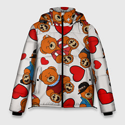 Куртка зимняя мужская Медведи - персонажи из Слово пацана, цвет: 3D-красный