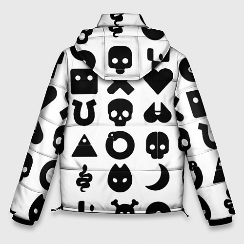 Мужская зимняя куртка Love death robots pattern white / 3D-Черный – фото 2