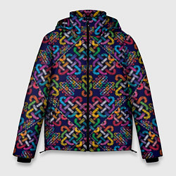Куртка зимняя мужская Вышитый узор, цвет: 3D-светло-серый