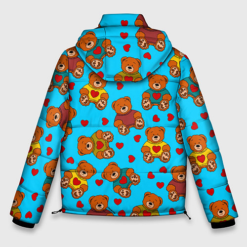 Мужская зимняя куртка Мишки в цветных свитерах и сердечки / 3D-Светло-серый – фото 2