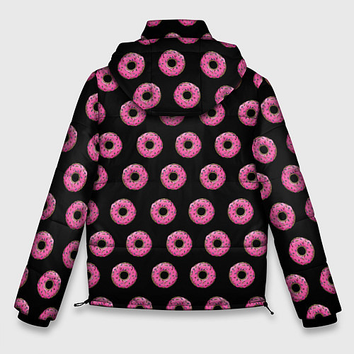 Мужская зимняя куртка Барт Симпсон на фоне пончиков / 3D-Черный – фото 2