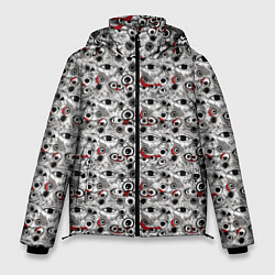 Куртка зимняя мужская Паттерн из абстрактных глаз, цвет: 3D-светло-серый