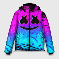 Куртка зимняя мужская Маршмэллоу x бтс неоновый стиль, цвет: 3D-черный