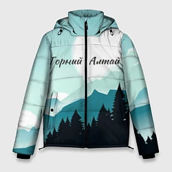 Куртка зимняя мужская Горный Алтай пейзаж, цвет: 3D-красный