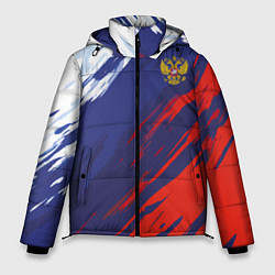 Куртка зимняя мужская Россия Sport брызги красок триколор, цвет: 3D-светло-серый