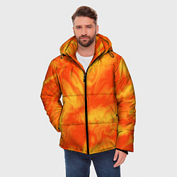 Куртка зимняя мужская Солнечный огонь абстракция, цвет: 3D-черный — фото 2
