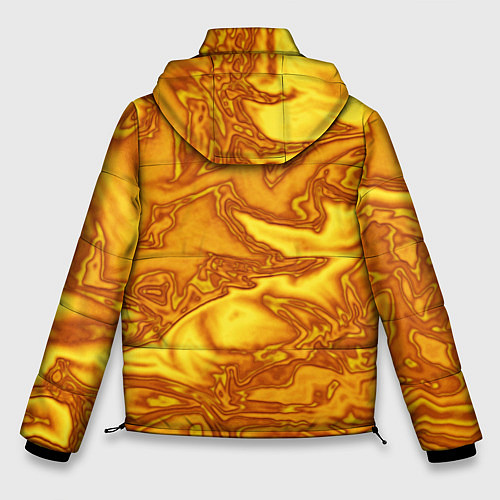 Мужская зимняя куртка Абстракция жидкое золото / 3D-Черный – фото 2