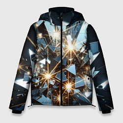 Куртка зимняя мужская Текстура с осколками, цвет: 3D-черный