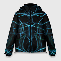 Куртка зимняя мужская Мягкие абстрактные симметричные линии, цвет: 3D-светло-серый