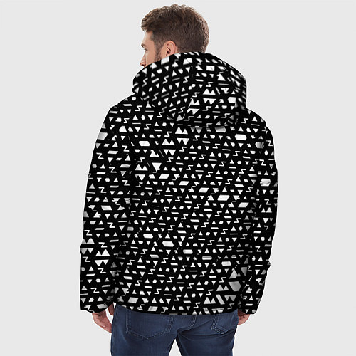 Мужская зимняя куртка Геометрические фигуры белые / 3D-Светло-серый – фото 4