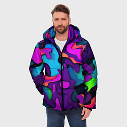 Куртка зимняя мужская Яркий неоновый камуфляж, цвет: 3D-светло-серый — фото 2