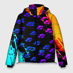 Куртка зимняя мужская Brawl stars neon logo kids, цвет: 3D-черный
