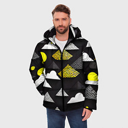 Куртка зимняя мужская Минимализм в облаках, цвет: 3D-светло-серый — фото 2
