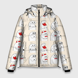 Куртка зимняя мужская Смешные мемы паттерн, цвет: 3D-светло-серый