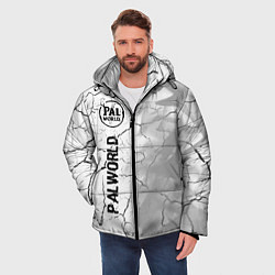 Куртка зимняя мужская Palworld glitch на светлом фоне по-вертикали, цвет: 3D-черный — фото 2