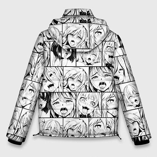 Мужская зимняя куртка Ahegao pattern / 3D-Черный – фото 2