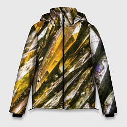 Куртка зимняя мужская Драгоценные кристаллы жёлтые, цвет: 3D-красный