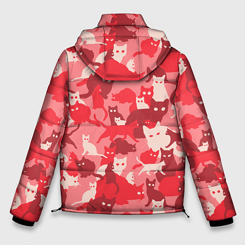 Мужская зимняя куртка Розовый кошачий комуфляж / 3D-Черный – фото 2