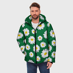 Куртка зимняя мужская Ромашки поле из цветов, цвет: 3D-светло-серый — фото 2