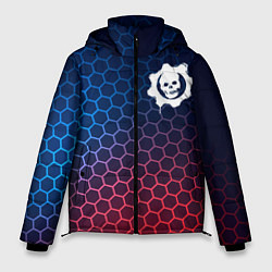 Куртка зимняя мужская Gears of War неоновые соты, цвет: 3D-черный