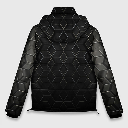 Мужская зимняя куртка Чёрные соты металл / 3D-Светло-серый – фото 2