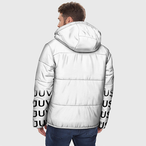 Мужская зимняя куртка Ювентус лого паттерн спорт / 3D-Светло-серый – фото 4