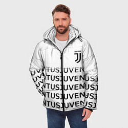 Куртка зимняя мужская Ювентус лого паттерн спорт, цвет: 3D-красный — фото 2