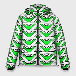 Куртка зимняя мужская Бело-зелёный узор, цвет: 3D-красный